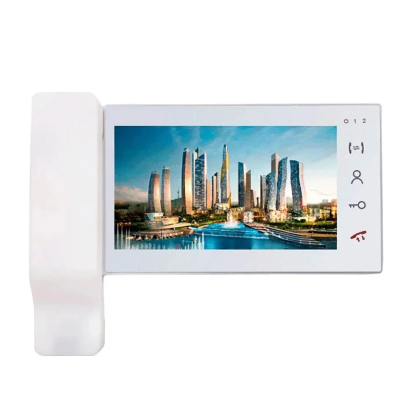 Комплект видеодомофона Light Vision: домофон 7" SEOUL FHD White с трубкой и видеопанель RIO FHD(RF) White - Фото 1